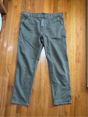 Express Loose Dusty Olive Hyper Stretch Carpenter Jeans 36x34